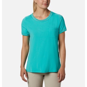 Columbia PFG Slack Water Knit Pocket, Camiseta Azules Para Mujer | 174589-LUX